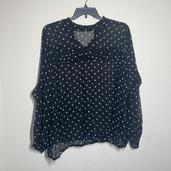 Rachel Roy polka dot sheer blouse - Picture 4 of 7